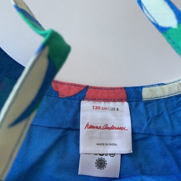 Hanna Andersson Girl Woven Blue Floral Dress 6-7 years 120 cm or 8 Years 130 Cm - Picture 5 of 10